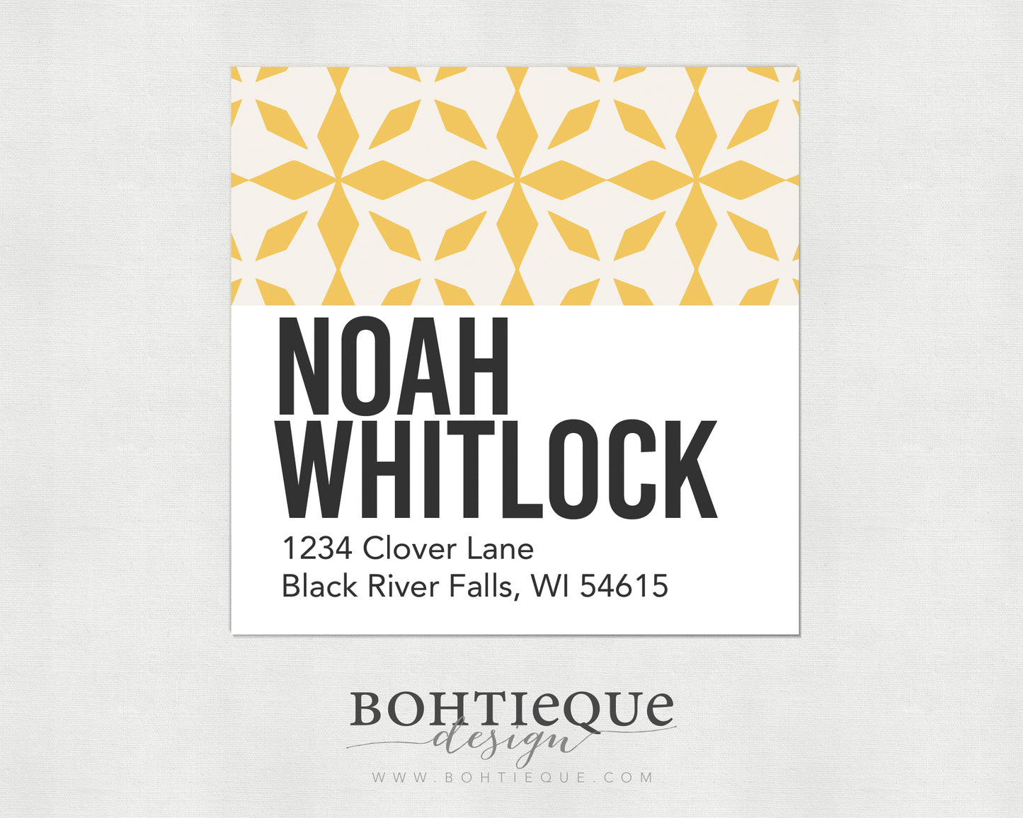 Retro Noah Return Address Label