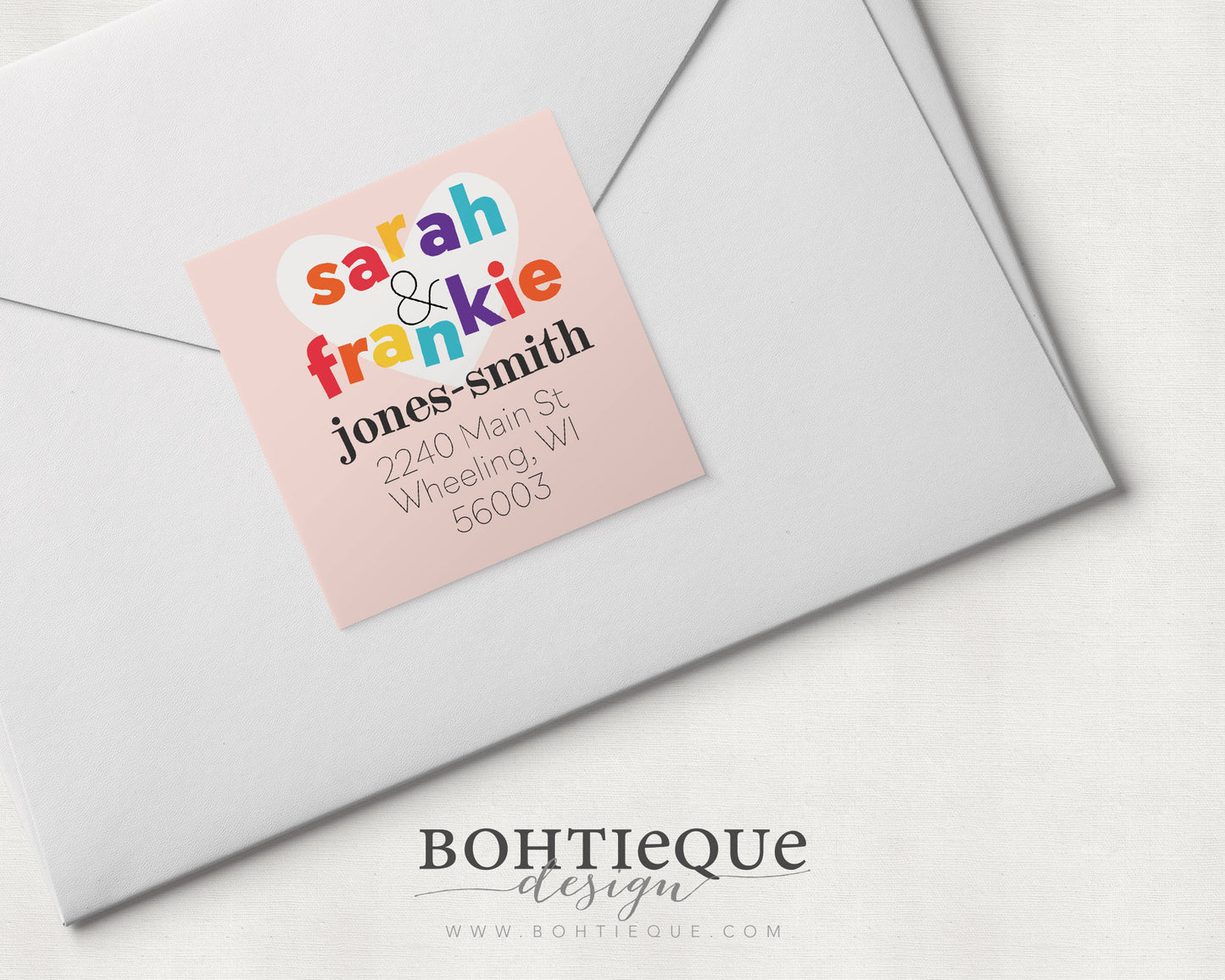 Sarah & Frankie Typography Address Labels