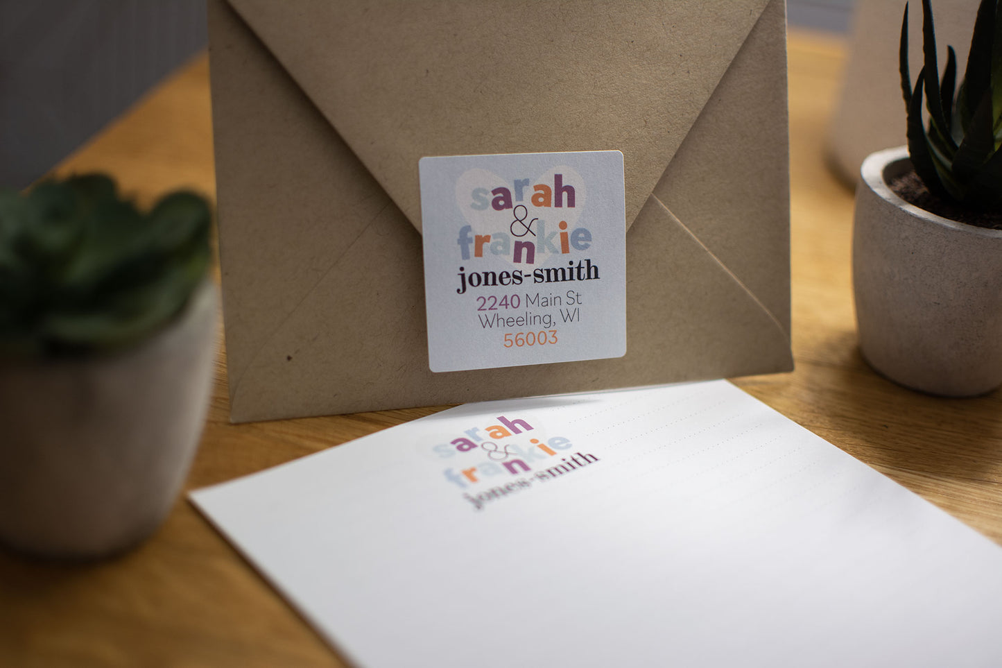 Personalized Stationery Set, Letter Writing Set: Sarah & Frankie
