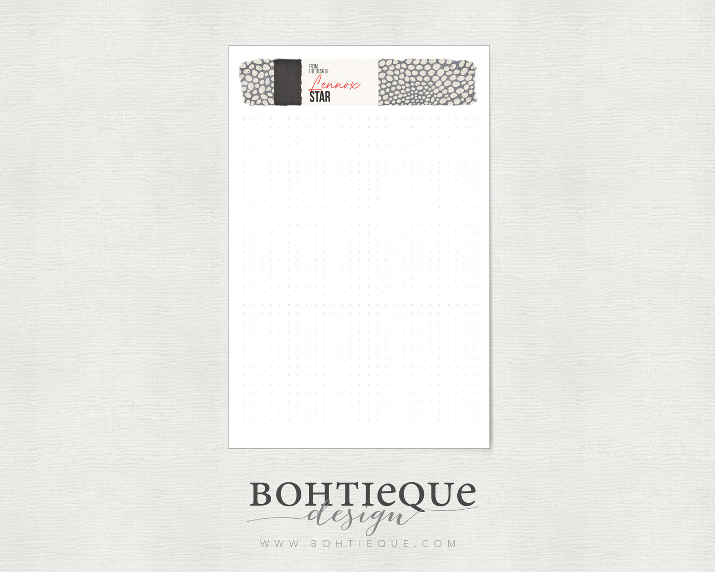 Personalized Stationery Sheets, Letter Writing Set: Lennox Old School