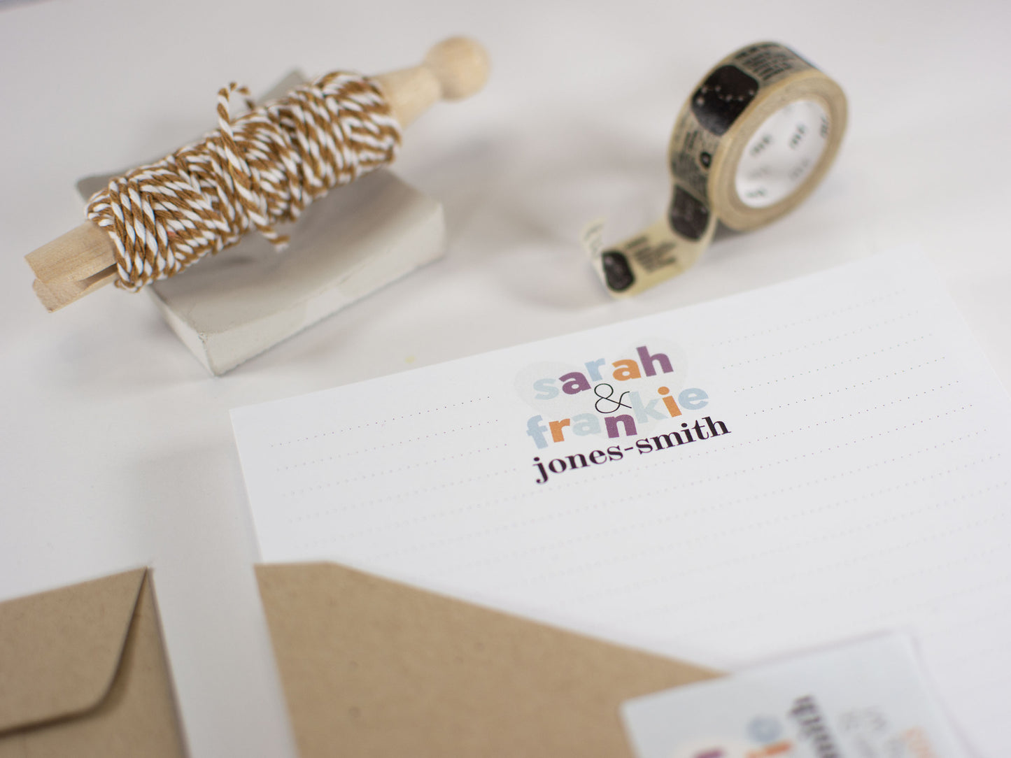Personalized Stationery Set, Letter Writing Set: Sarah & Frankie