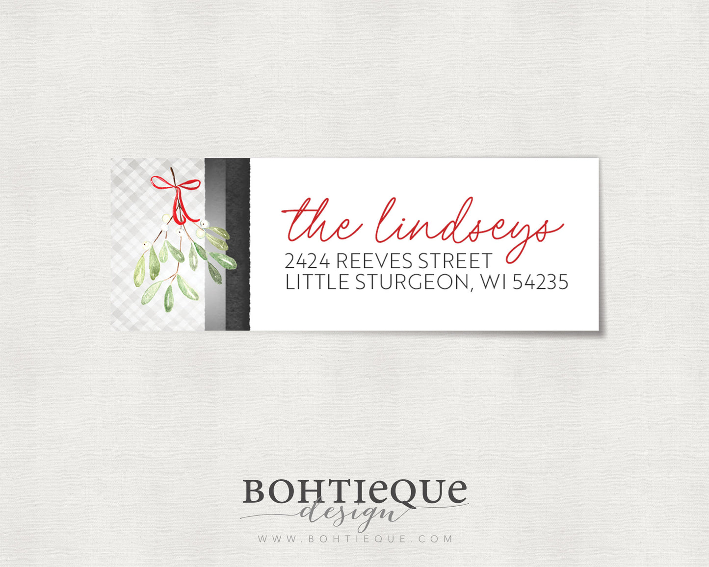 Lindsay Holly Holiday Return Address Label