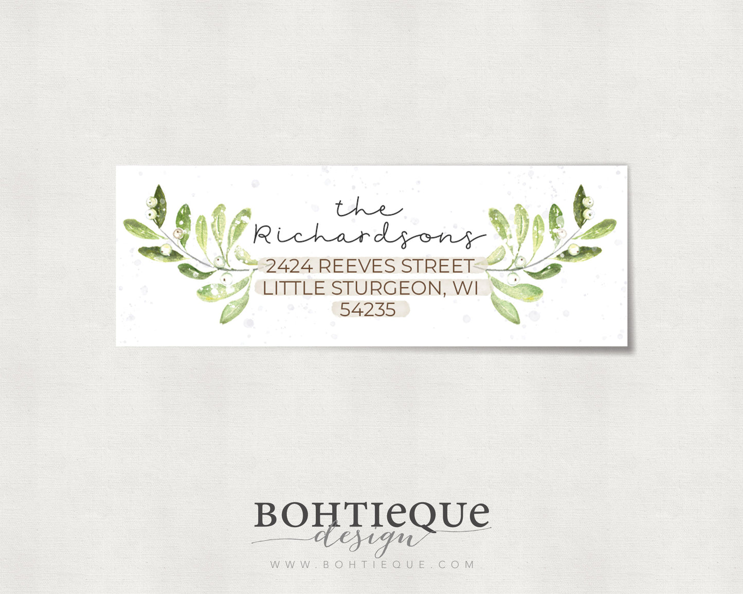 Richardson Holly Holiday Return Address Label