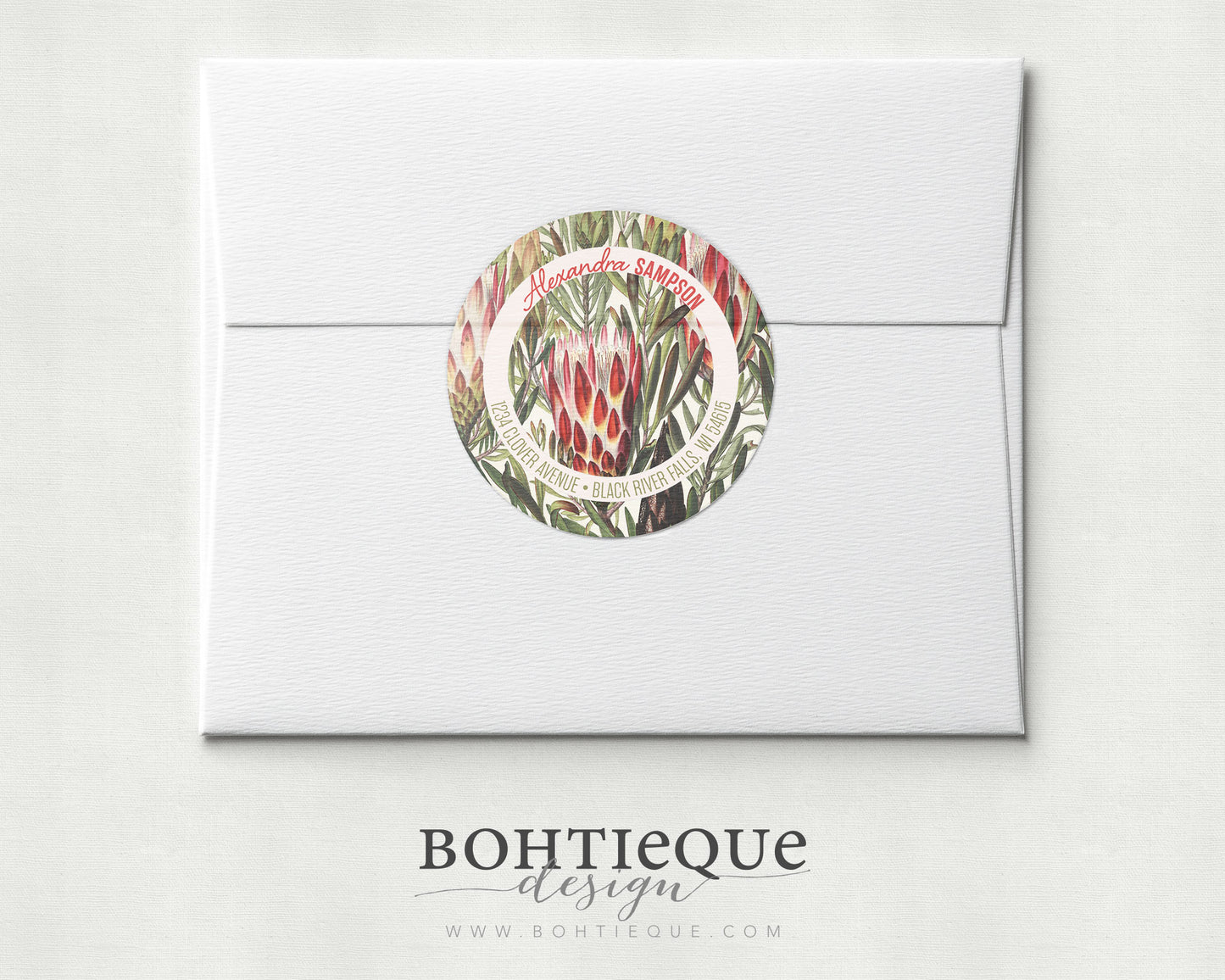 Alexandra Protea Flowers Return Address Label