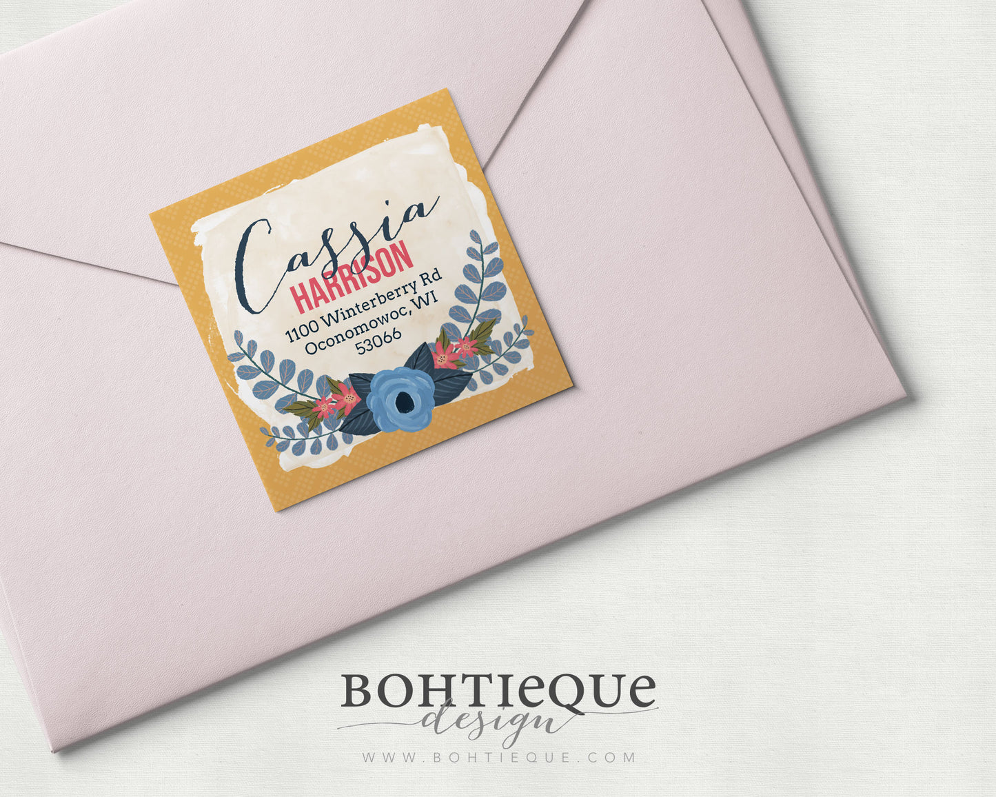 Cassia Floral Return Address Label