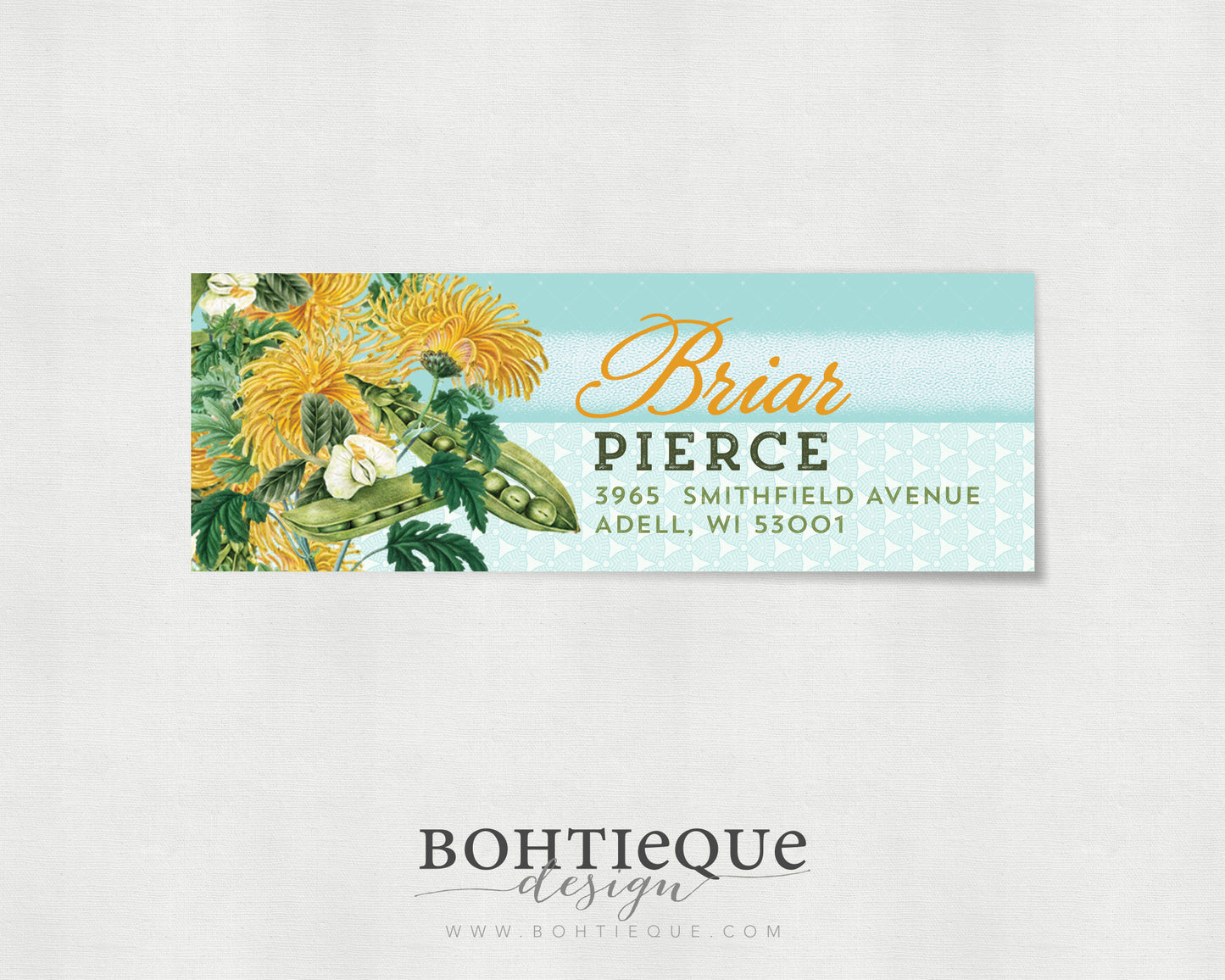 Briar Peas and Sunshine Return Address Labels