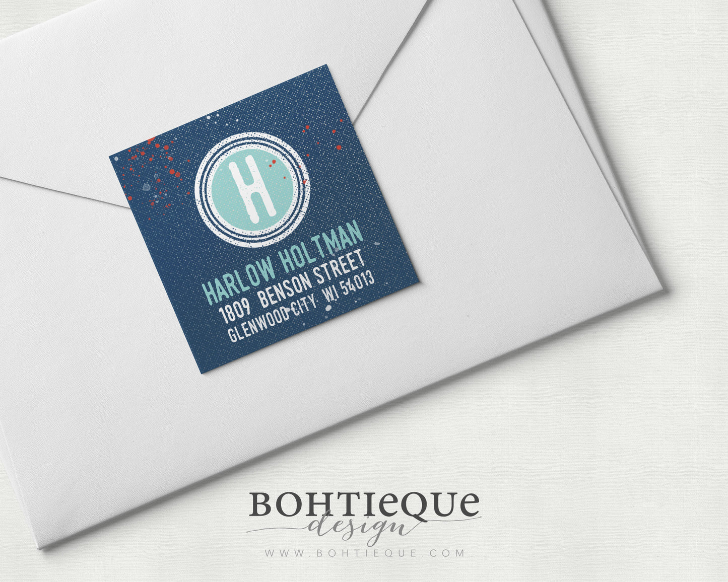 Harlow Square Initial Return Address Stickers