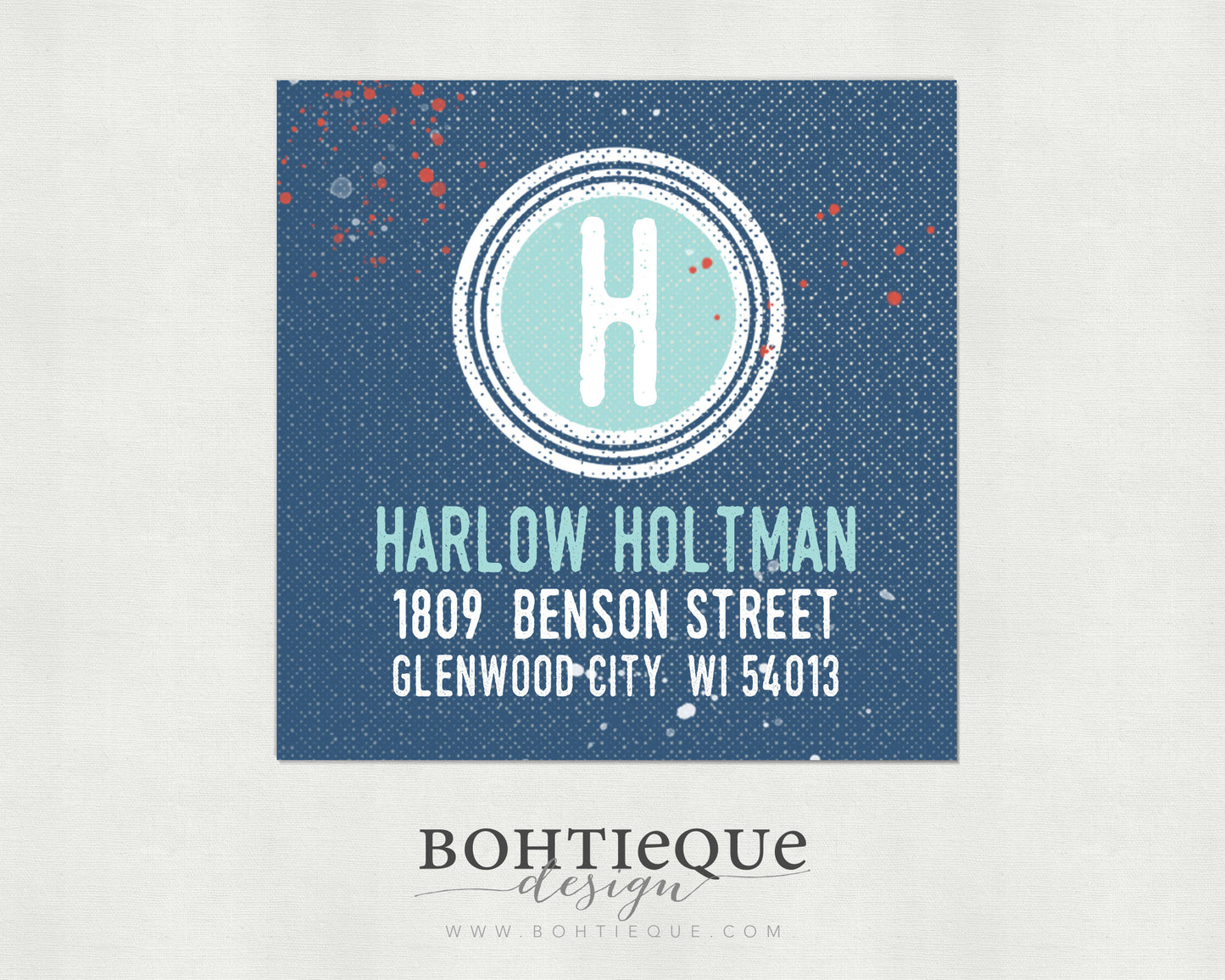 Harlow Square Initial Return Address Stickers