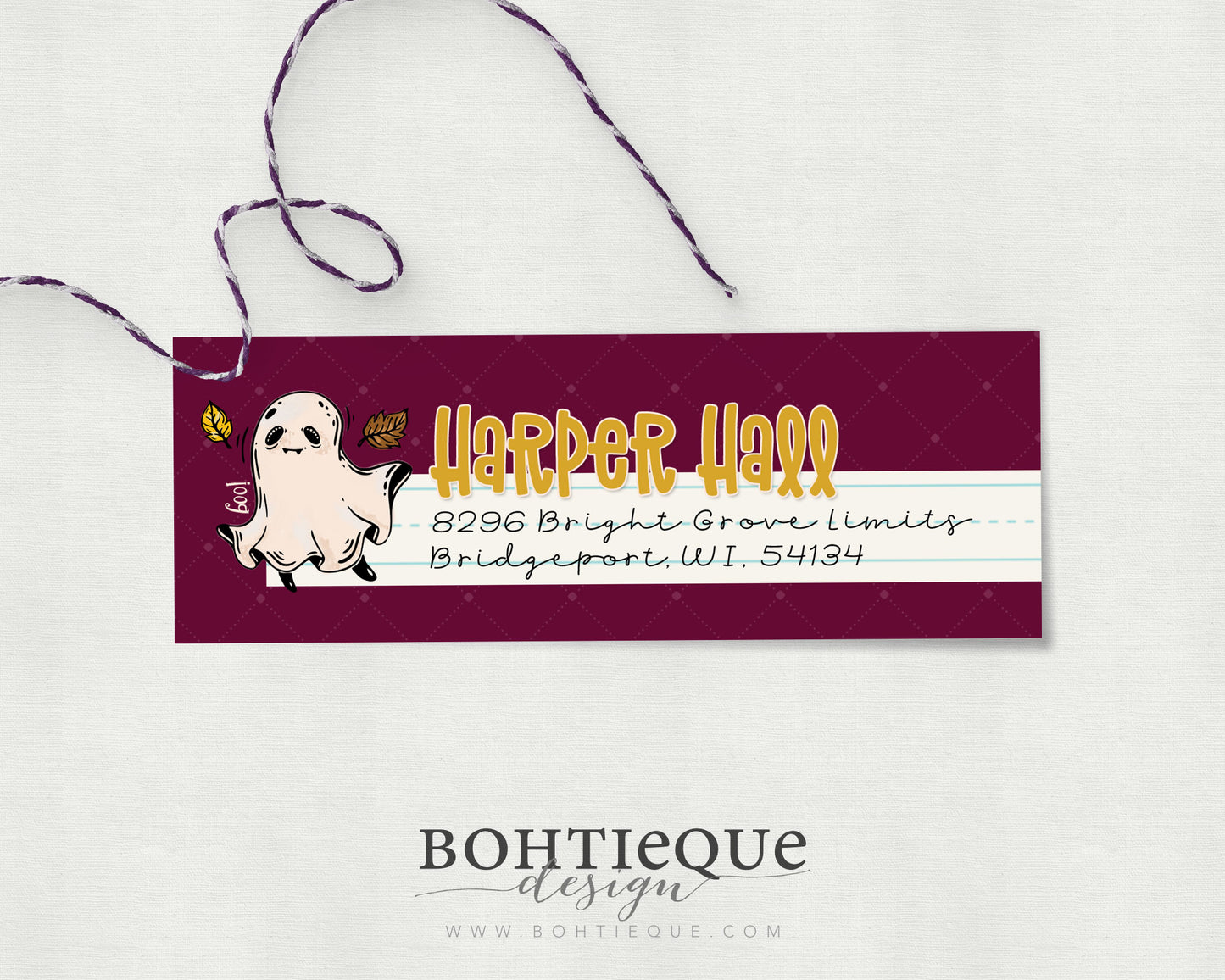 Harper Ghost Personalized Return Address Label