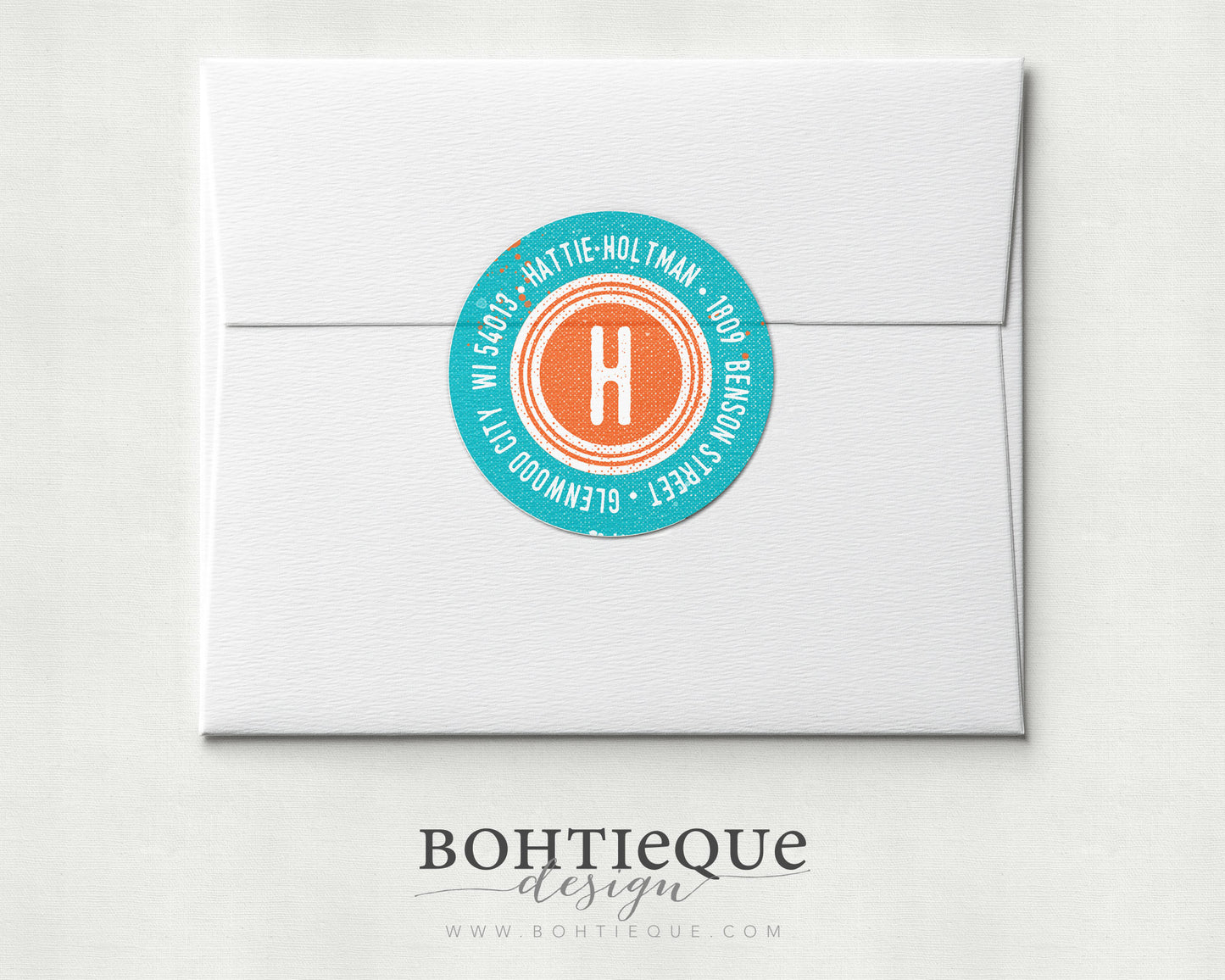 Hattie Circle Initial Return Address Stickers