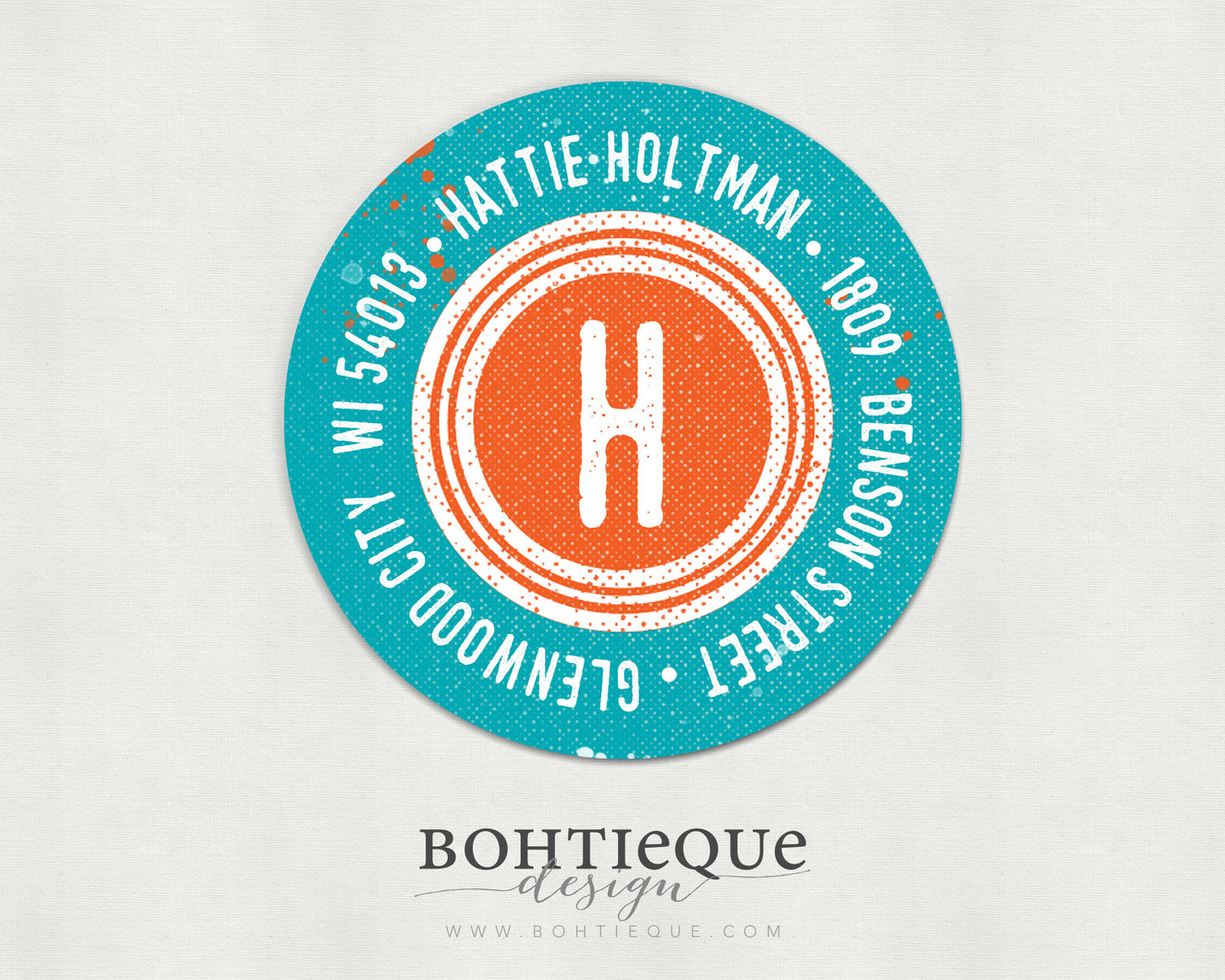 Hattie Circle Initial Return Address Stickers