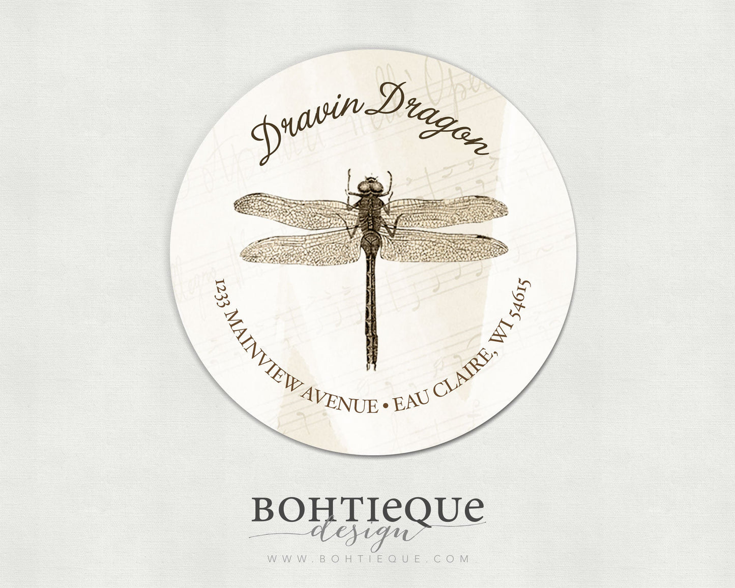 Vintage Dragonfly Return Address Labels