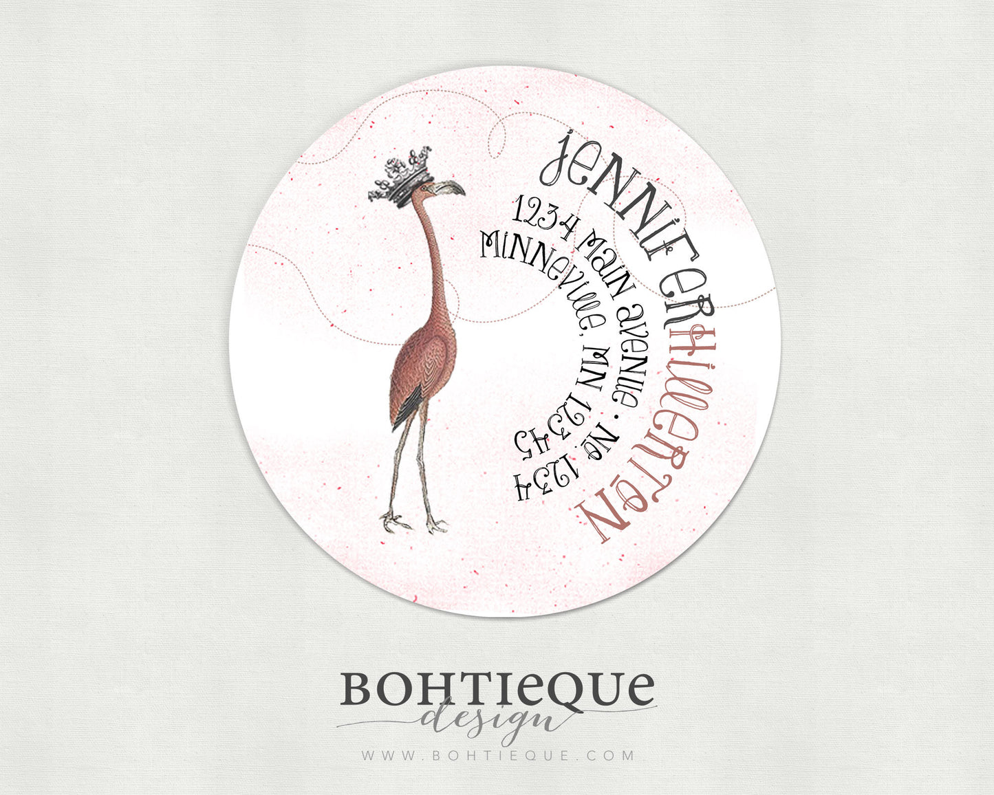 Fancy Flamingo Return Address Labels