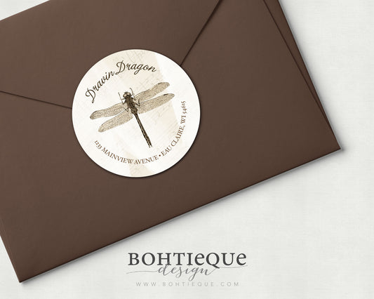 Vintage Dragonfly Return Address Labels