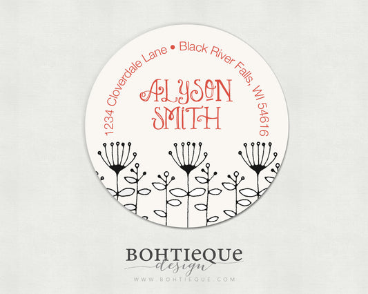Flora Scribble 2 Return Address Label