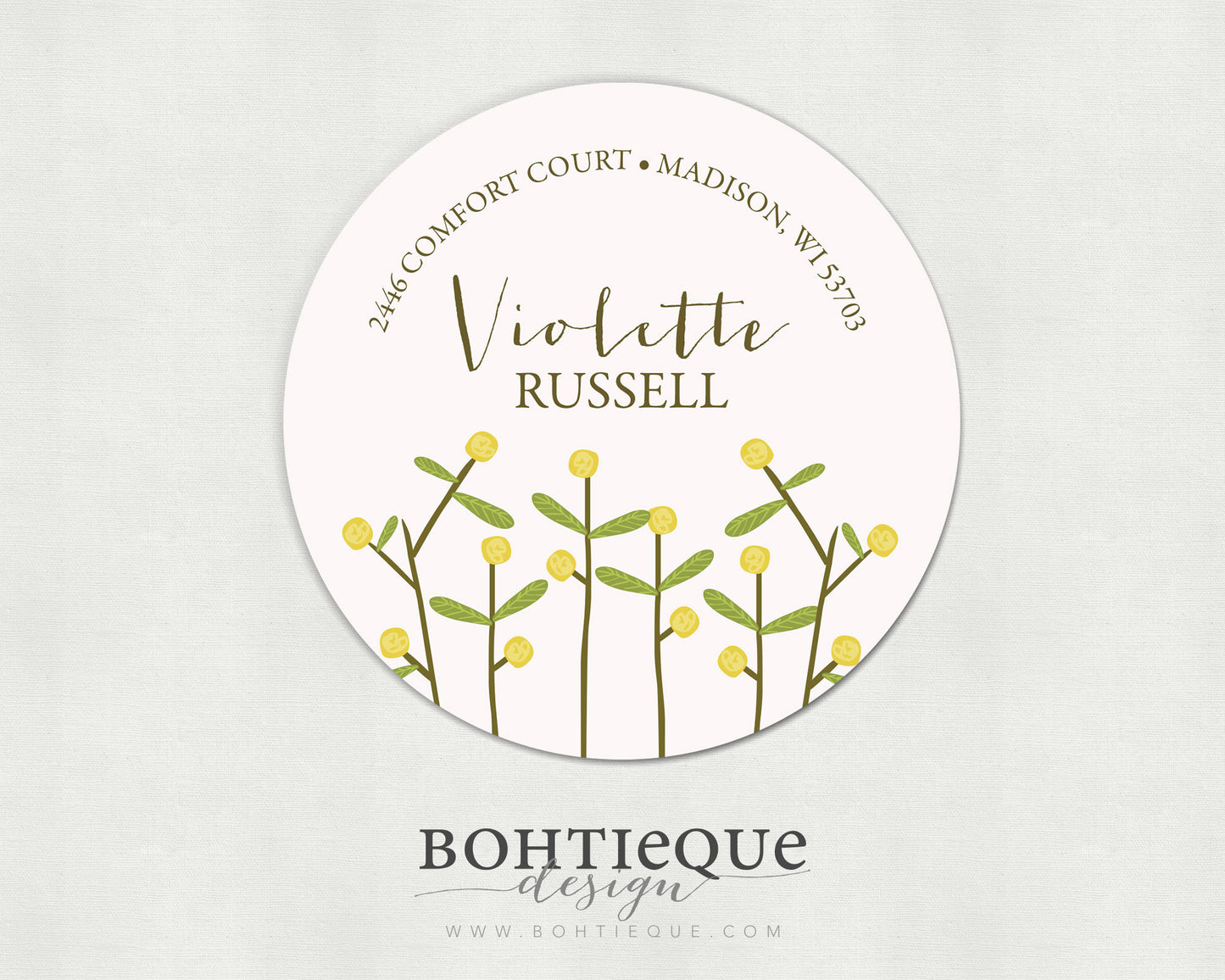 Anne Flowers Return Address Stickers