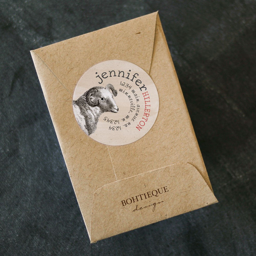 Sheep and Wool Return Address Label