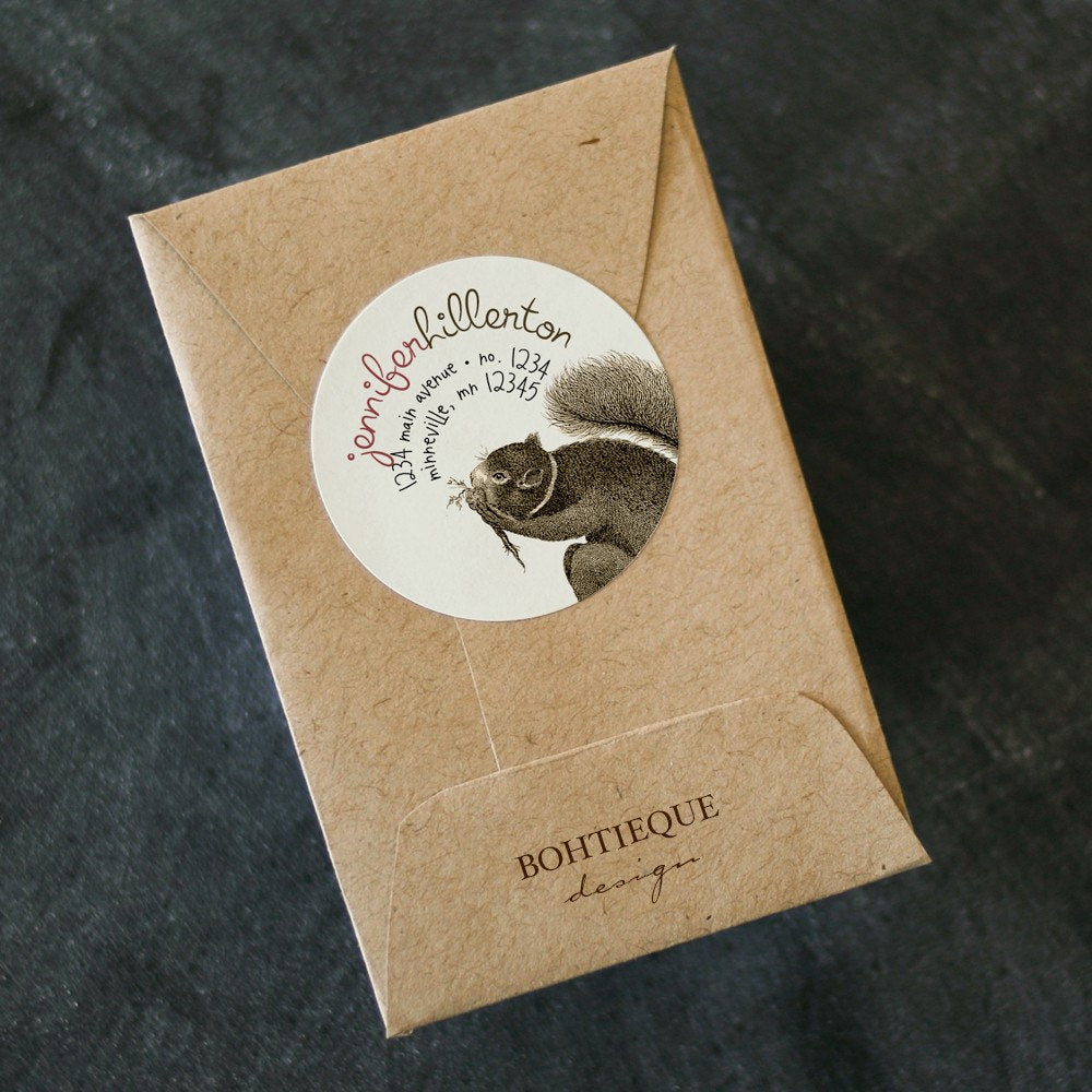 Squirrelly Squirrel Return Address Labels