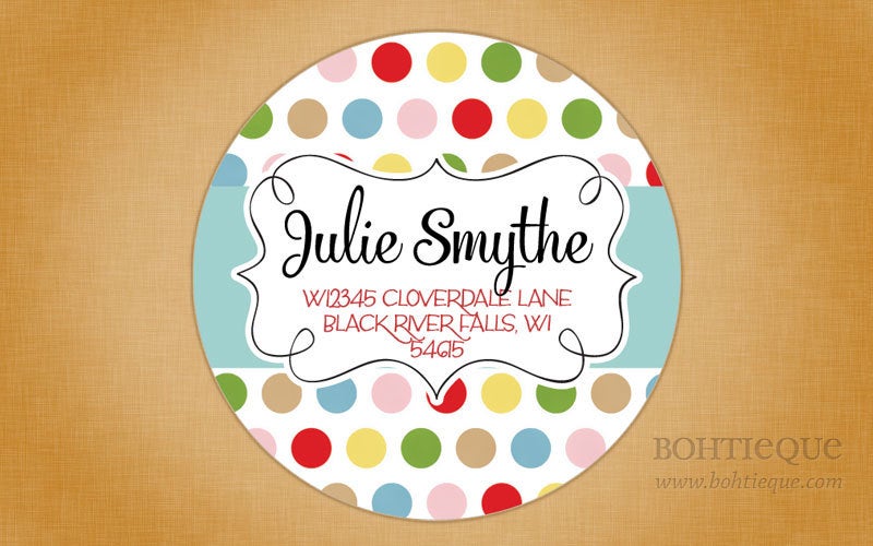 Dots and Swirls Return Address Labels