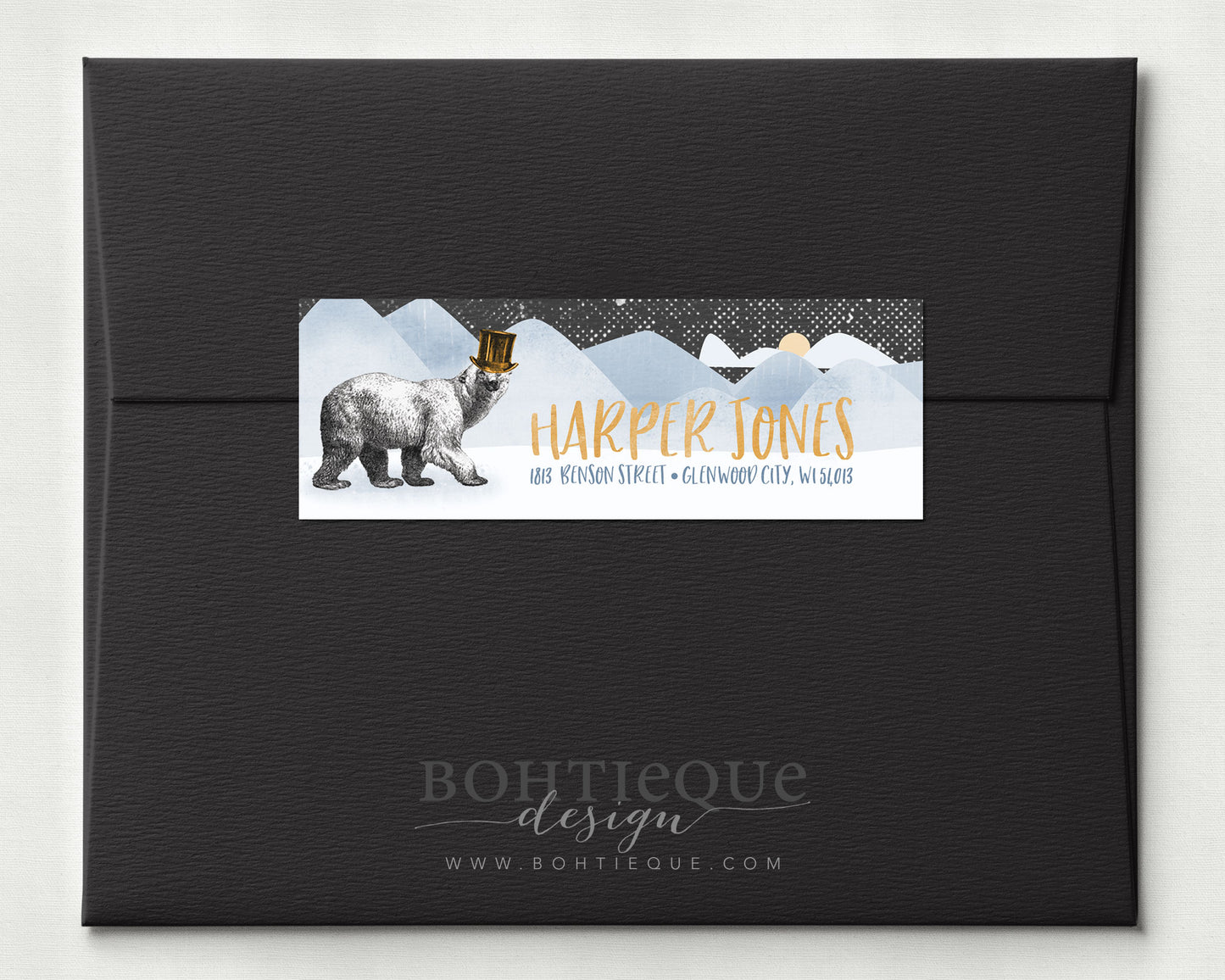 Harper Polar Bear Return Address Labels Rectangle