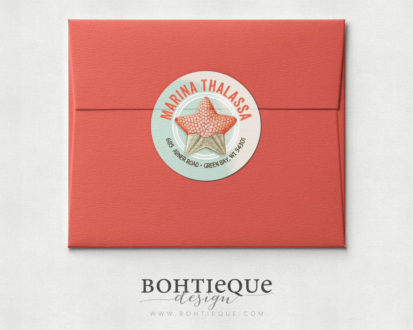 Marina Starfish Sea Return Address Labels