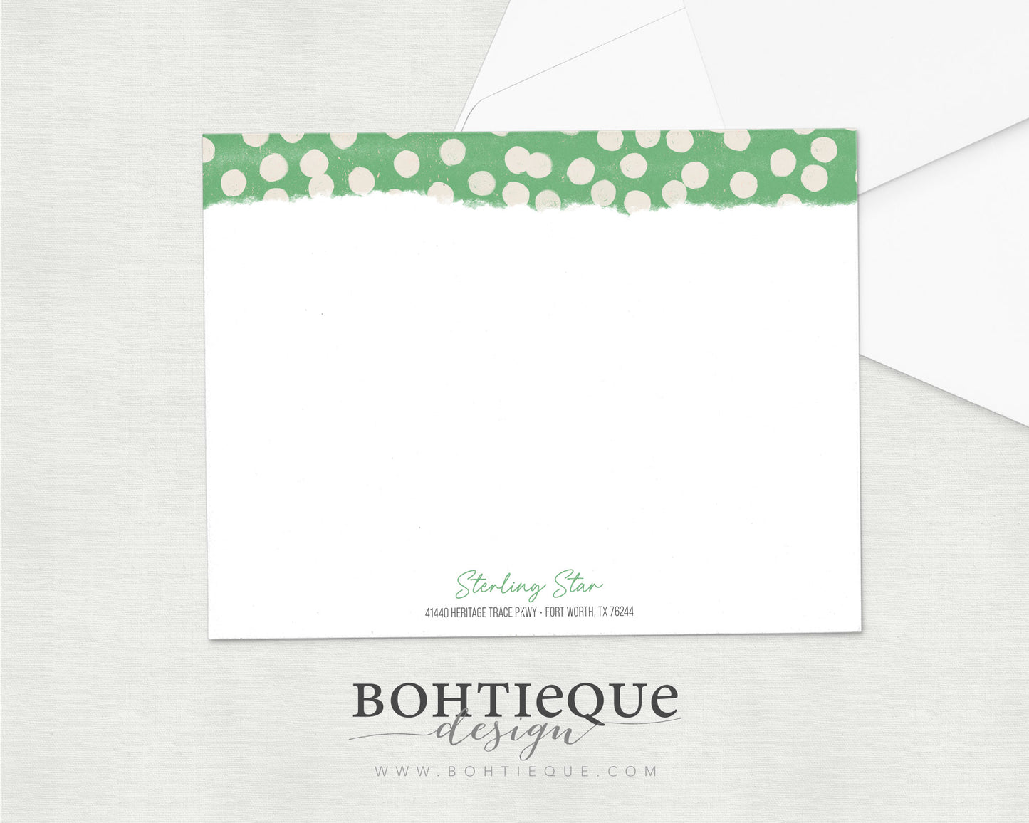 Personalized Stationery Flat Notecards: Sterling Old School