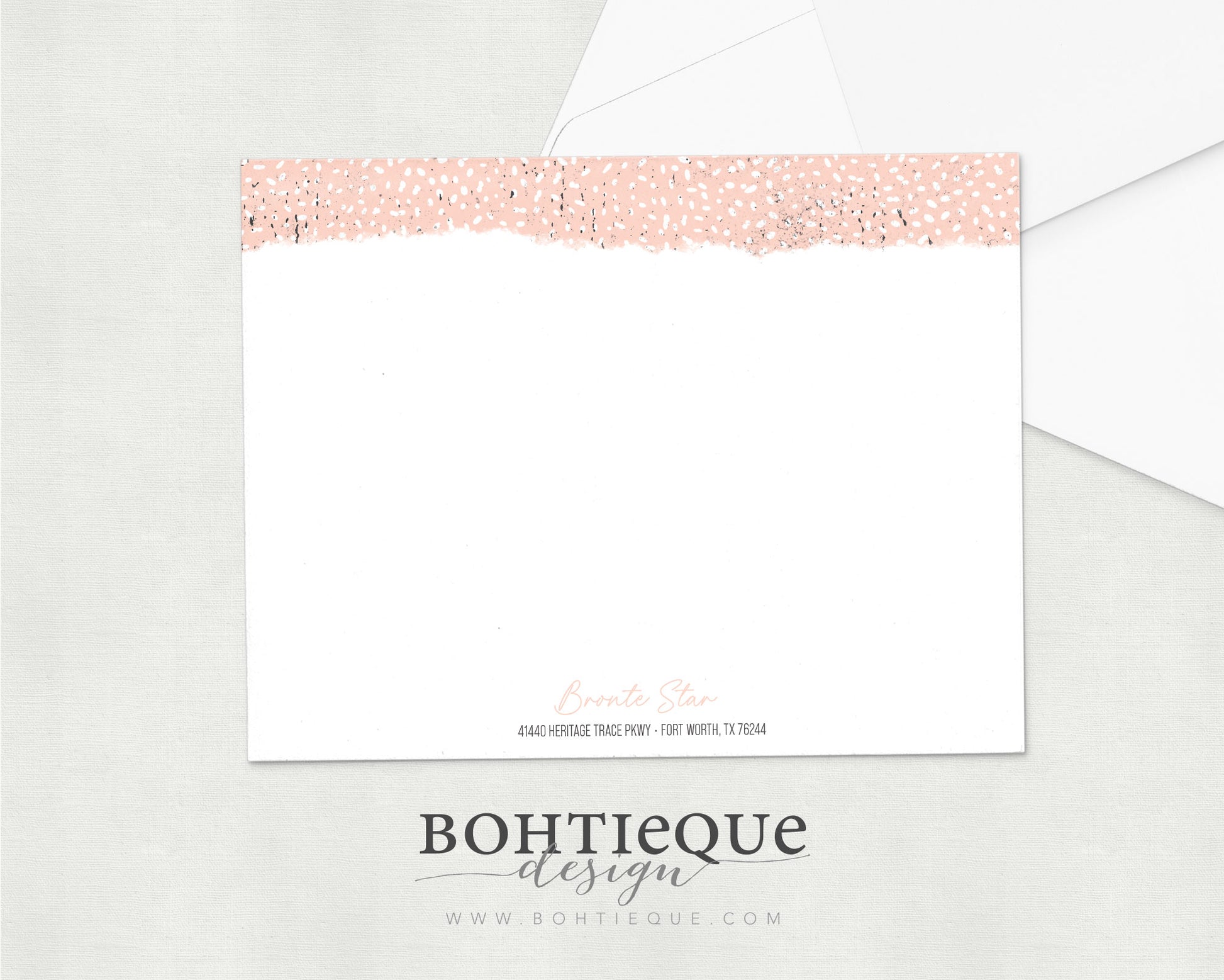 Personalized Stationery Flat Notecards: Bronte Old School – Bohtieque Design