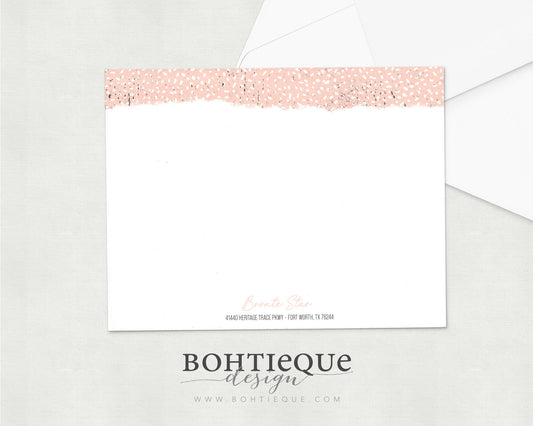 Personalized Stationery Flat Notecards: Bronte Old School