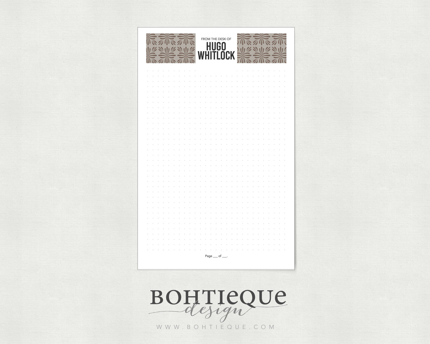 Personalized Stationery Set, Letter Writing Set: Retro Hugo