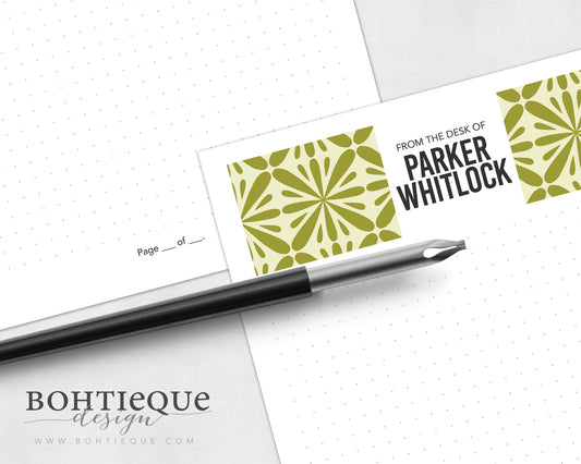 Personalized Stationery Set, Letter Writing Set: Retro Parker