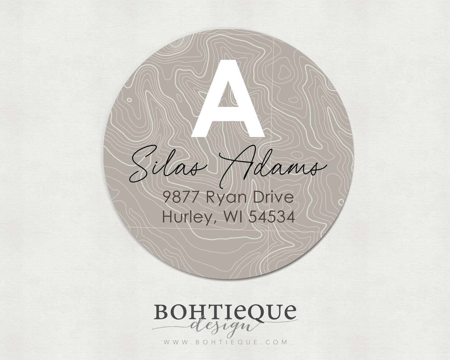 Silas Topographic Map Return Address Labels