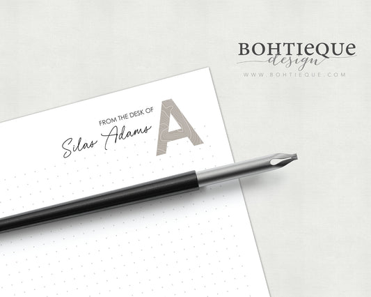 Personalized Stationery Set, Letter Writing Set: Silas Topographic Map