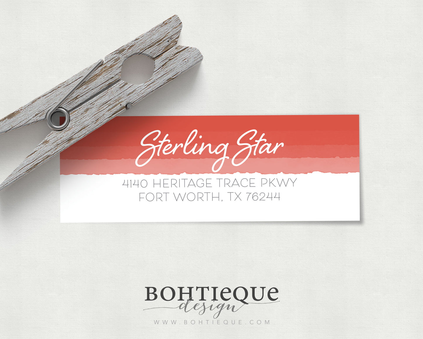 Return Address Labels: Ombre Sterling Star