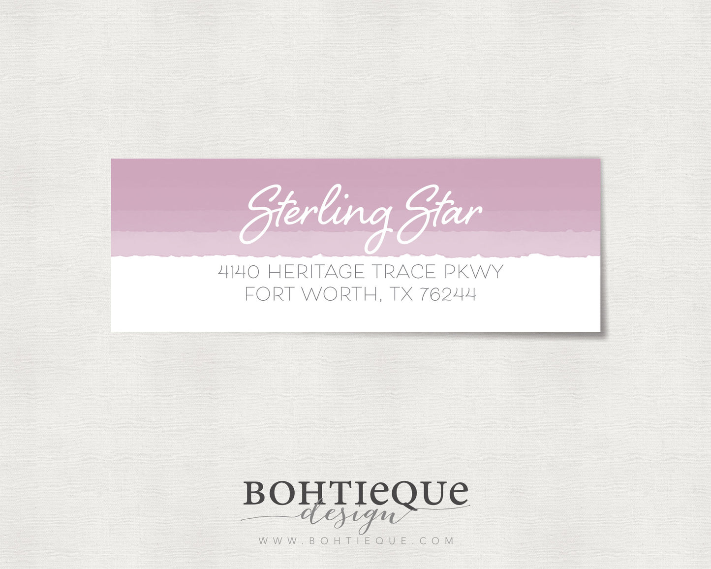 Return Address Labels: Ombre Sterling Star