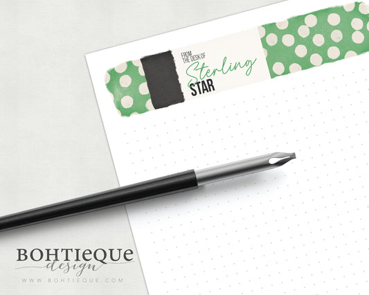 Personalized Stationery Sheets, Letter Writing Set: Sterling Old School