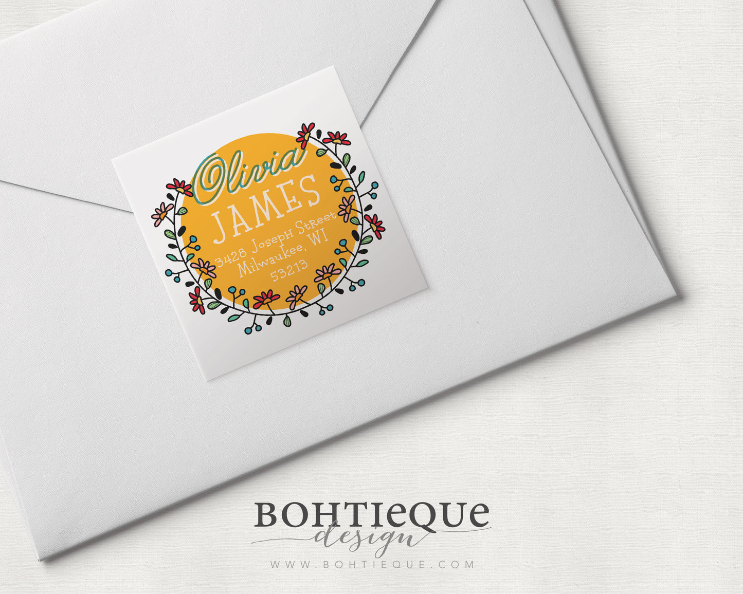 Olivia Flowers Return Address Label