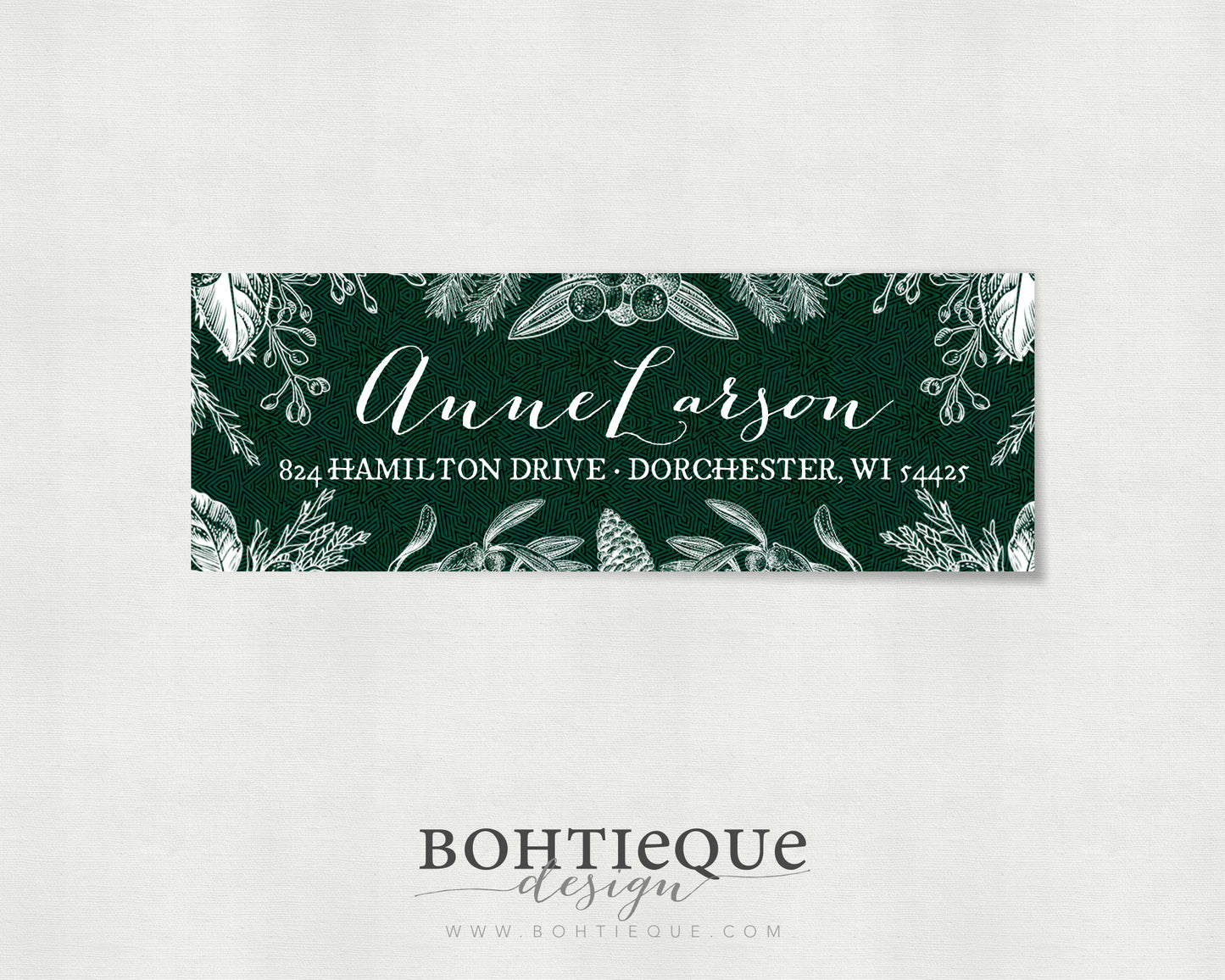 Anne Winter Botanical Holiday Personalized Return Address Labels