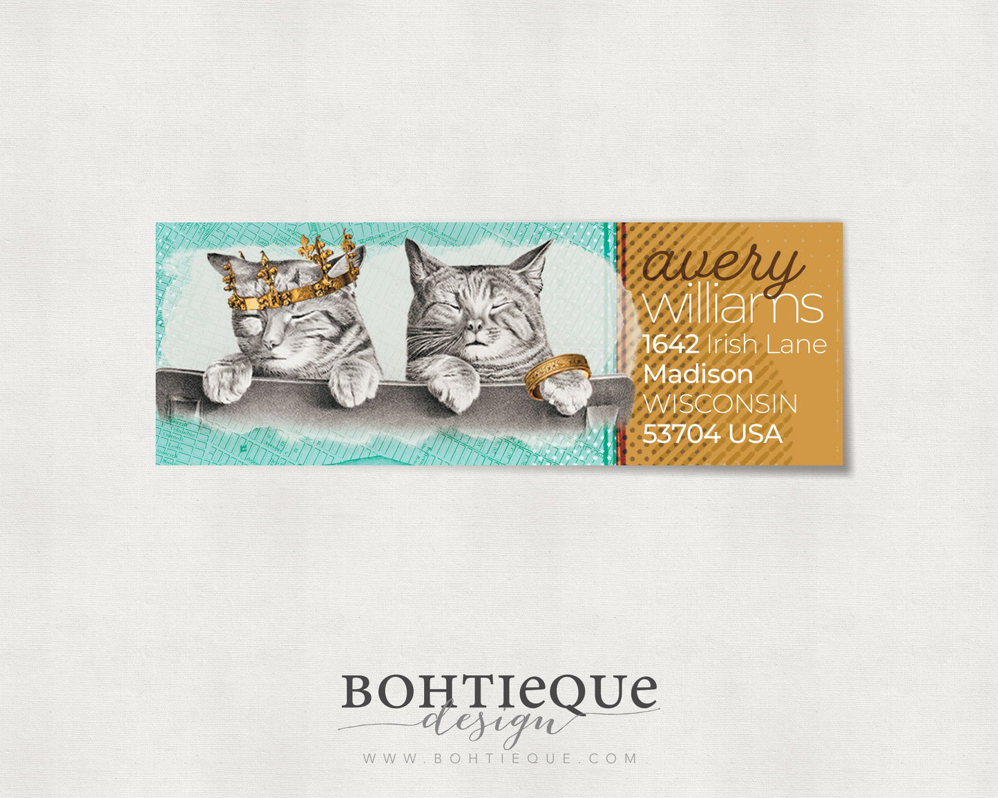 Avery Royal Cat Custom Return Address Labels