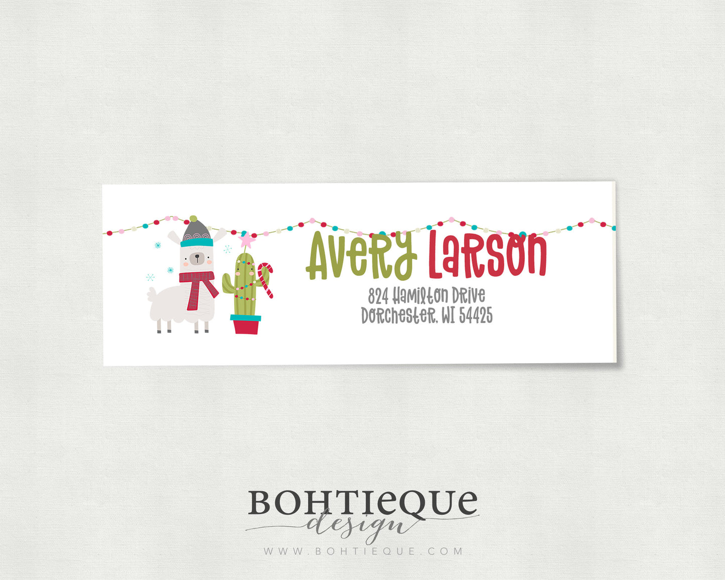 Avery Llama Personalized Return Address Label