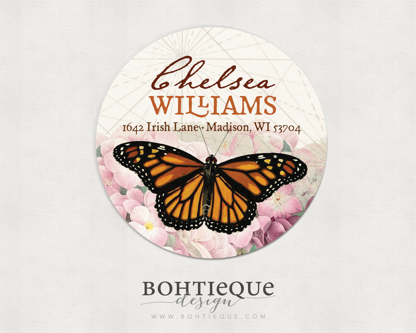 Chelsea Monarch Butterfly Return Address Labels