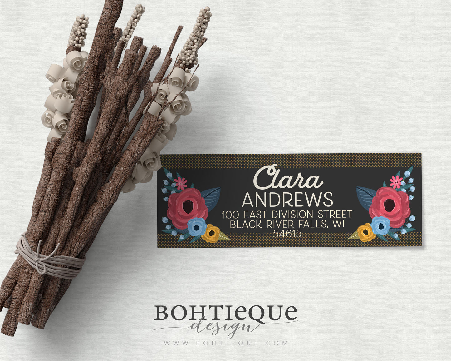 Clara Flowers Return Address Labels