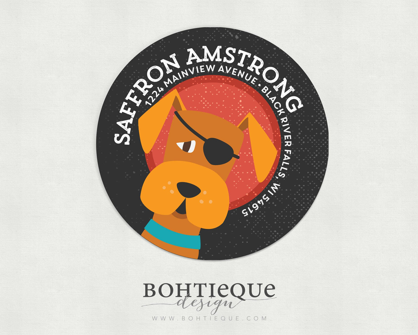 Saffron the Dog Return Address Label