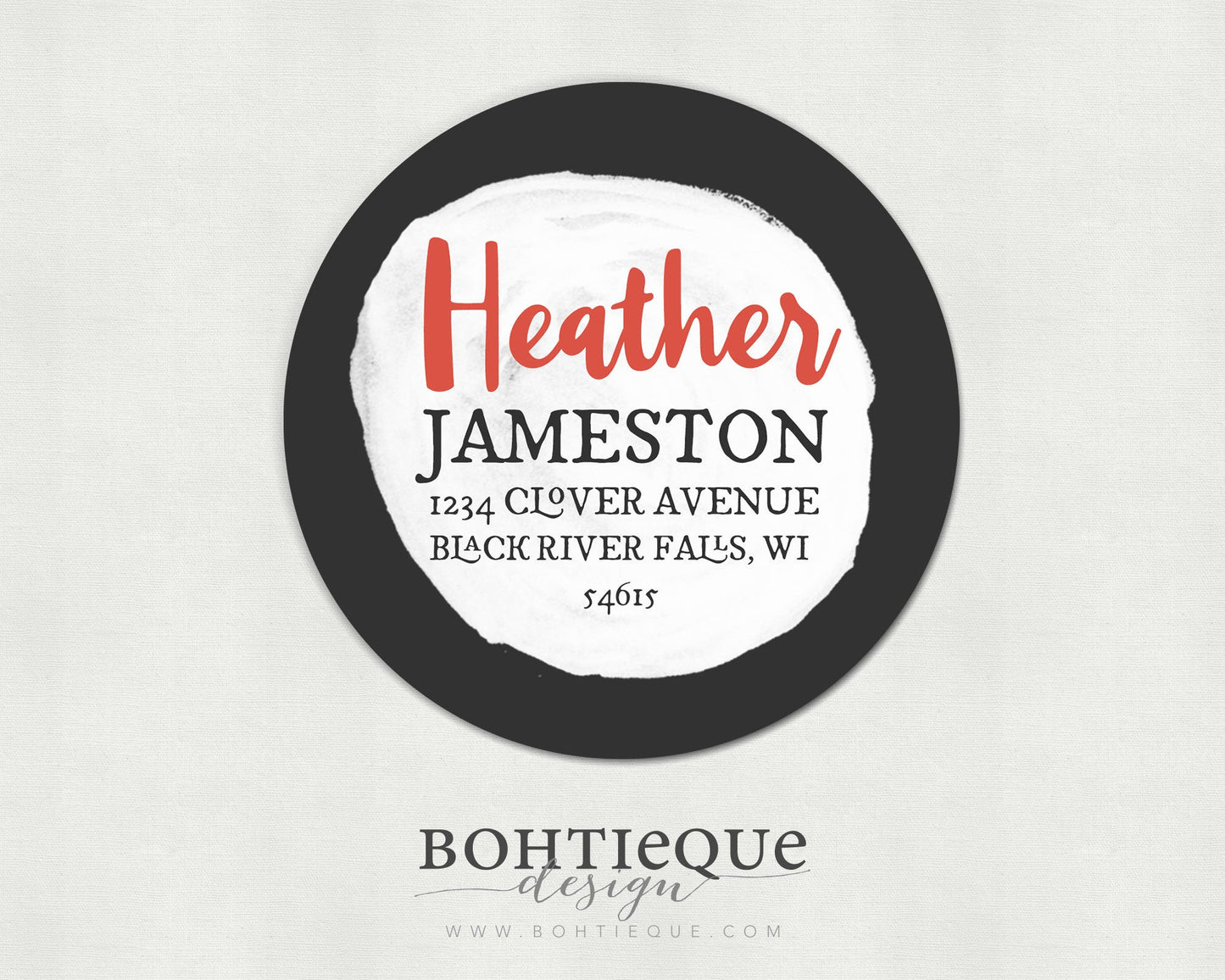 Heather Circle Initial Return Address Stickers
