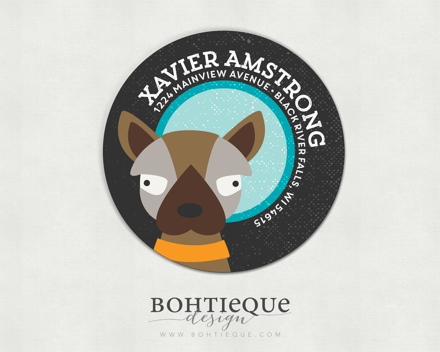Xavier the Dog Personalized Return Address Label