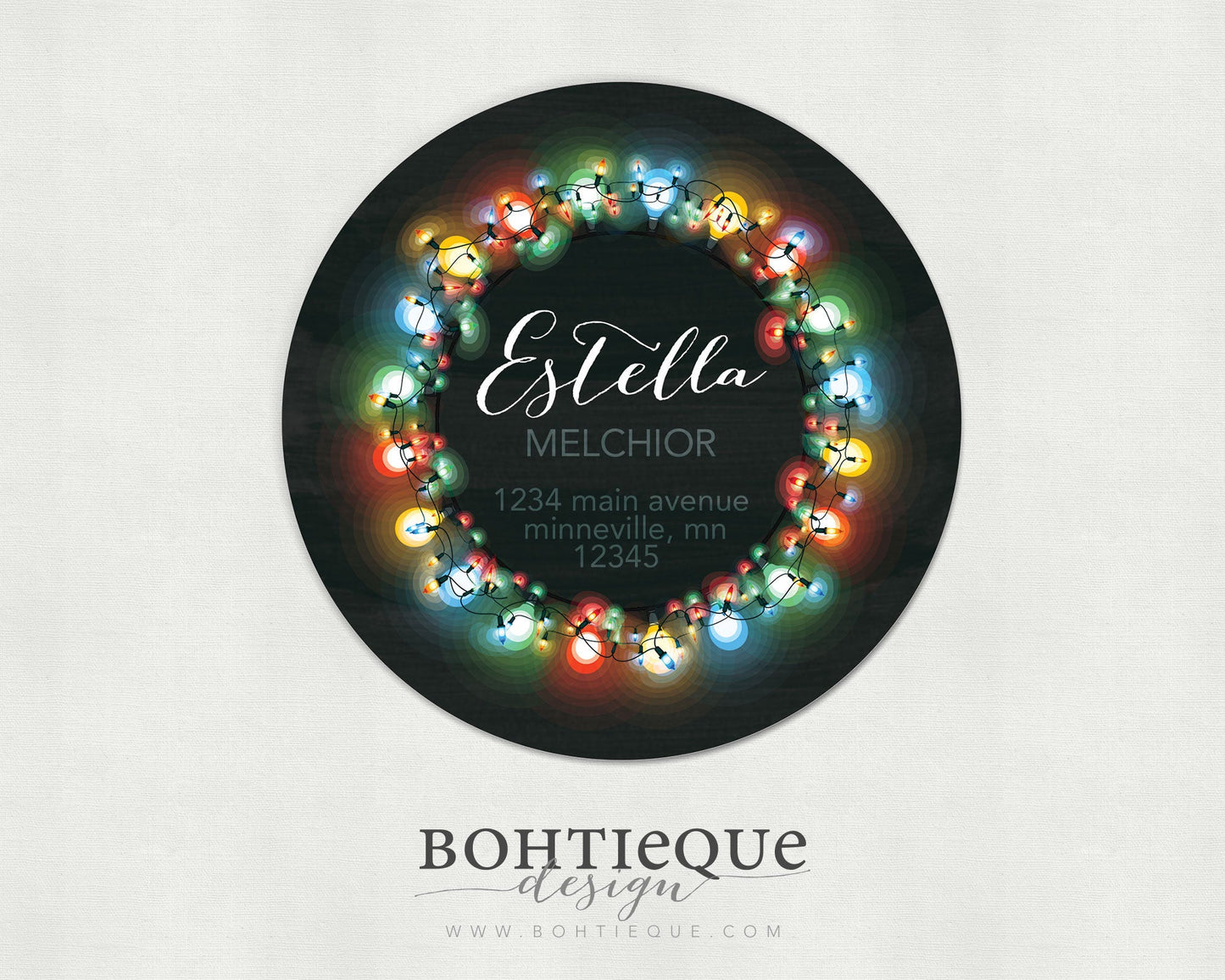 Holiday Lights Address Label