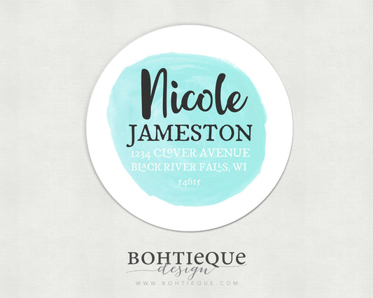 Heather Circle Initial Return Address Stickers