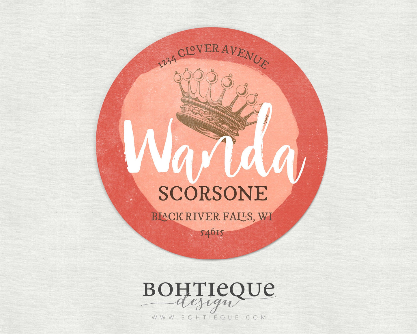 Wanda Circle Initial Return Address Stickers