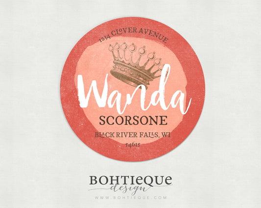 Wanda Circle Initial Return Address Stickers