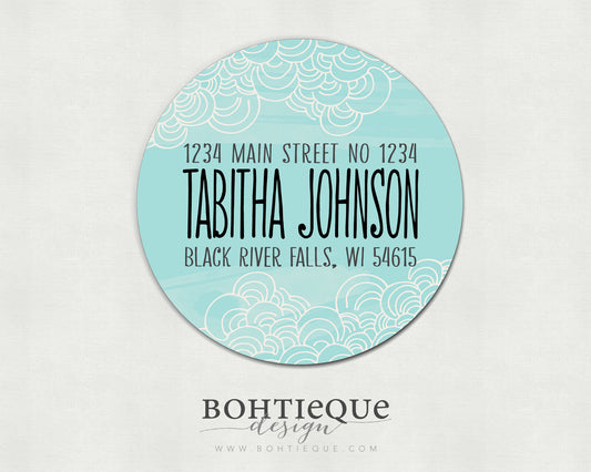 Fantasy Clouds Return Address Label