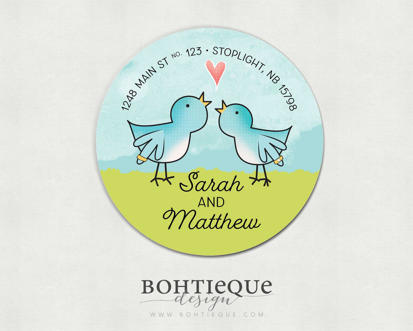 A Couple of Lovebirds Return Address Labels